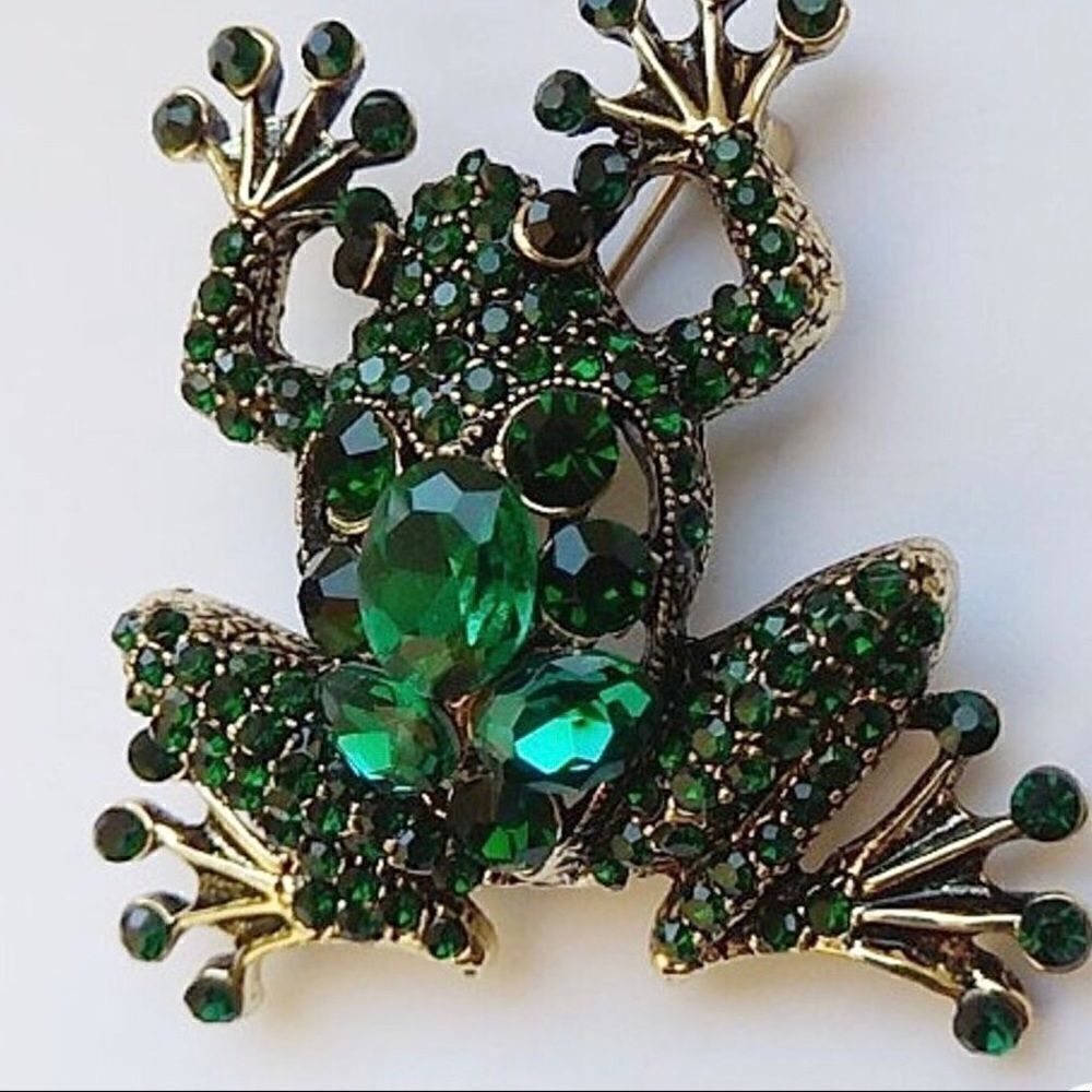 ✨ Betsey Johnson stunning & sparkling crystal frog brooch ✨